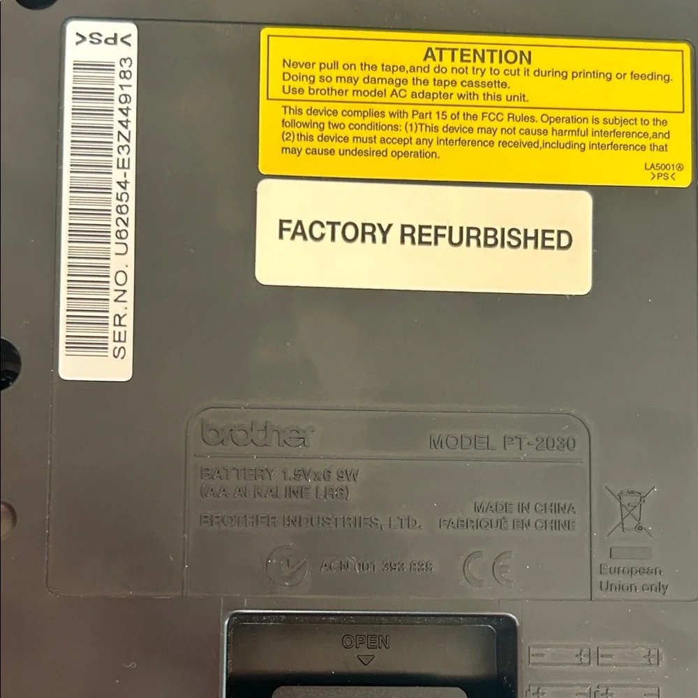 Brother P-touch Label Maker - White and Black (model PT-2030)